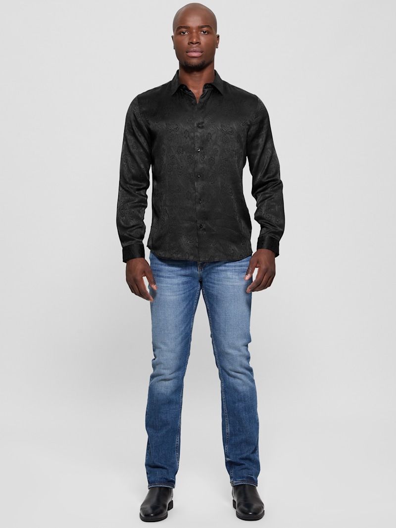 ヘラルボニー 黒丸柄シャツ Bowery Paisley Shirt | GUESS