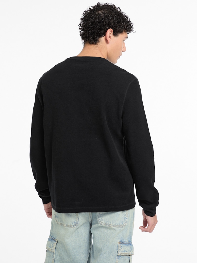 gushpaper WAFFLE L/S TEE BLACK Mサイズ Waffle Crewneck - Faded Black