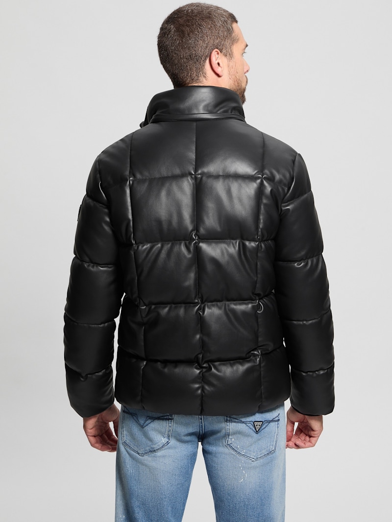 puffᙏ̤̫͚ ♡ Faux-Leather Stretch Puffa Jacket | GUESS