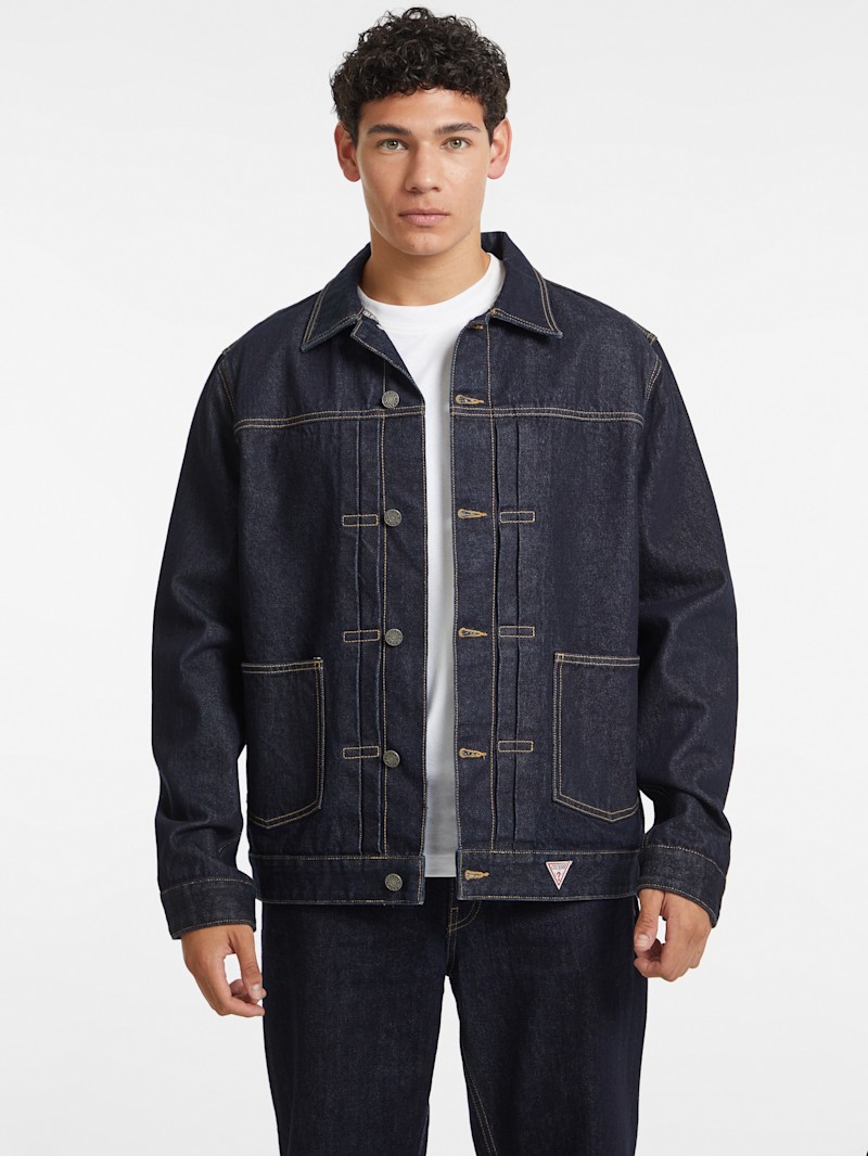 ジャケット・アウター Jaded Man x Curly Fly Denim Set Up Acne Studios - Denim fur trim jacket - Oversized fit - Mid blue