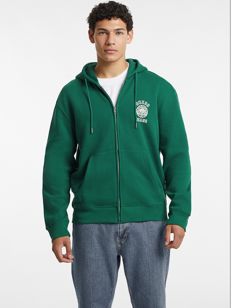 Stamp Logo Zip-Up Hoodie | GUESS
