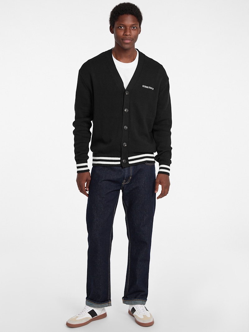 Embroidered Logo Varsity Cardigan | GUESS Canada