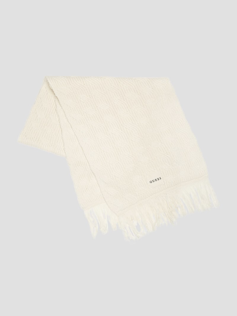 Eco Wool-Blend Cable-Knit Scarf | GUESS
