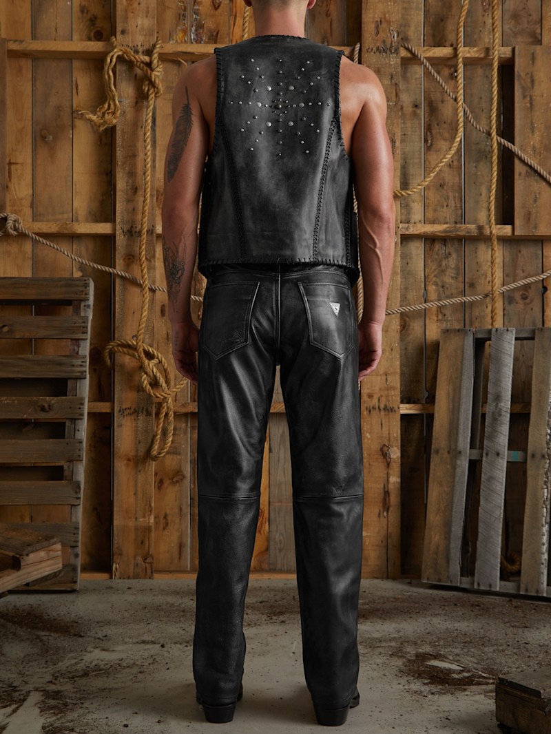 leather vest | GUESS