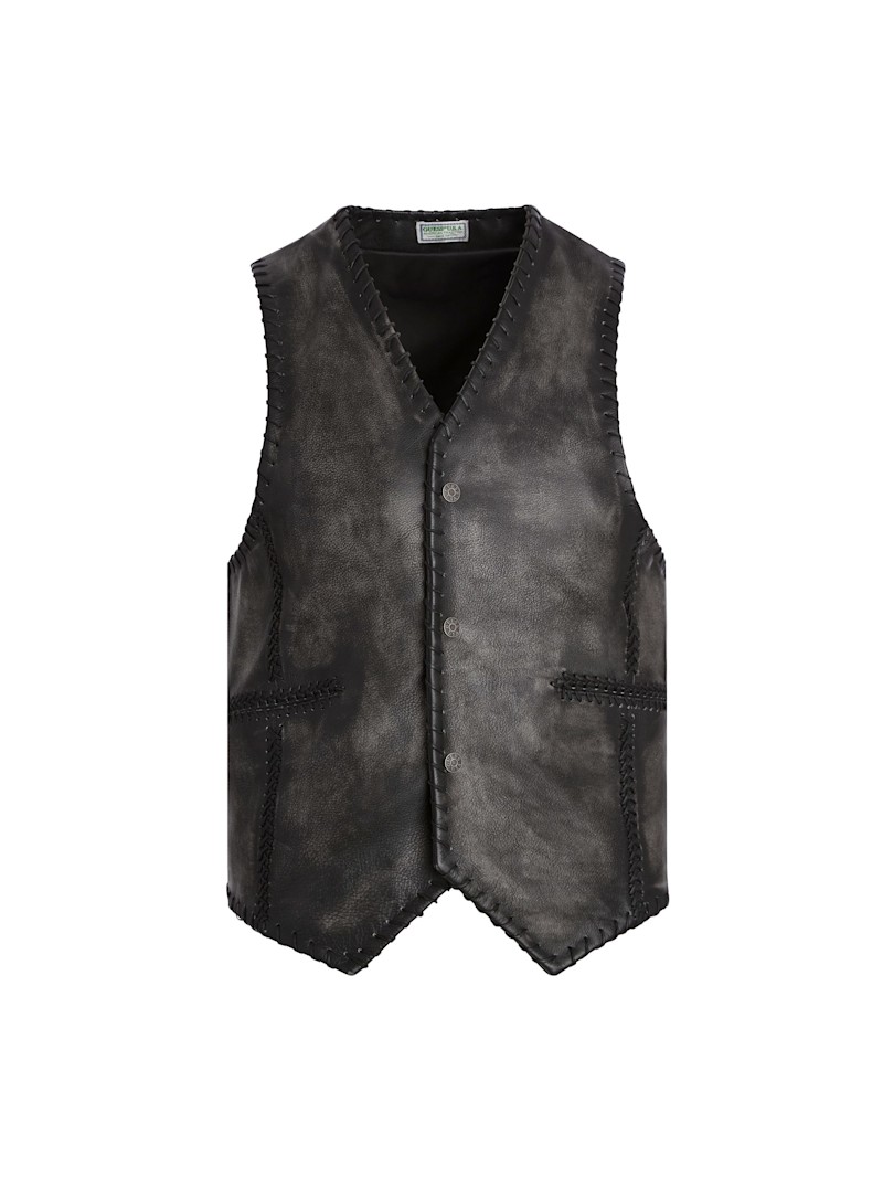 leather vest | GUESS