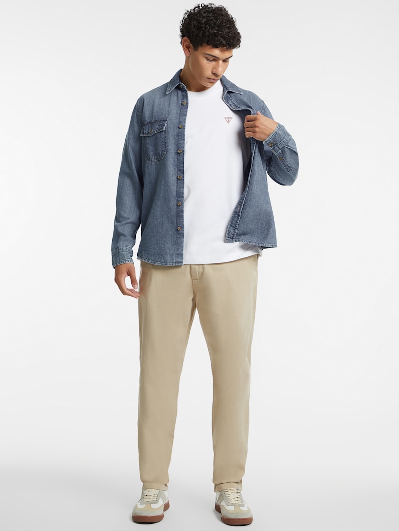 トップス ASKYY DENIM SHIRT Classic Long-Sleeve Denim Shirt | GUESS Canada