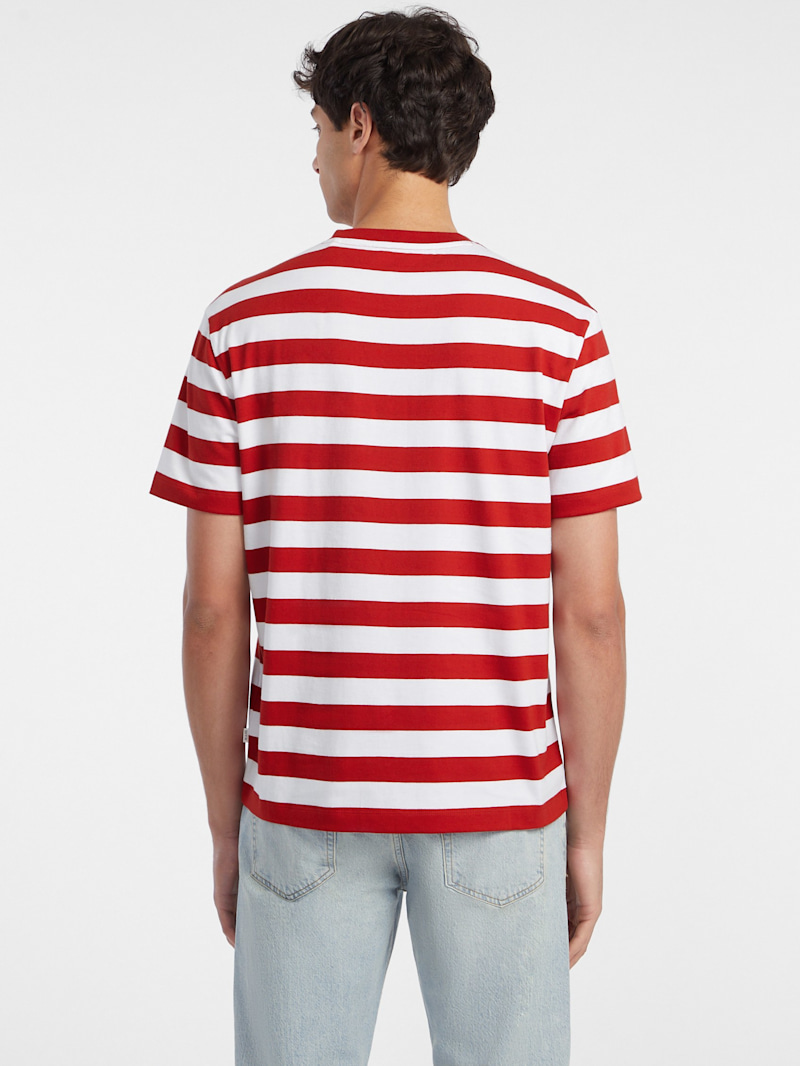 [ JEANS] Multi Stripe Ringer T-shirt ★人気★ Cotton t-shirt with lettering print Natural white | Replay Jeans