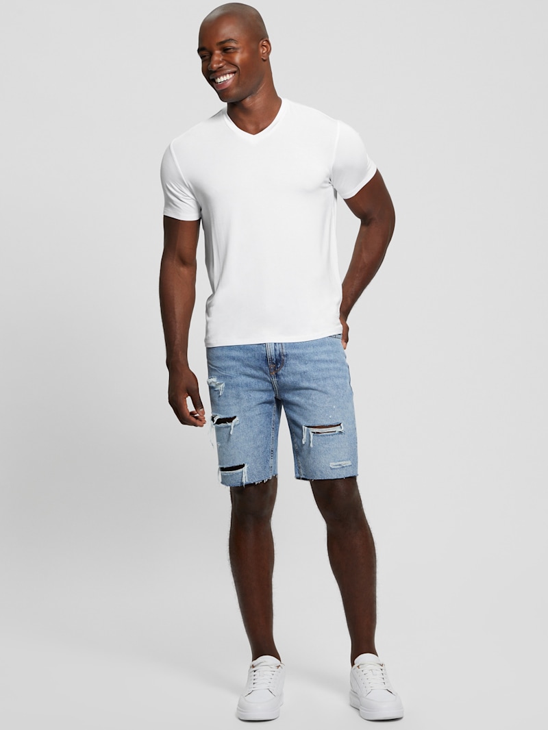 Heavy Jersey V-Neck Tee | GUESS Canada