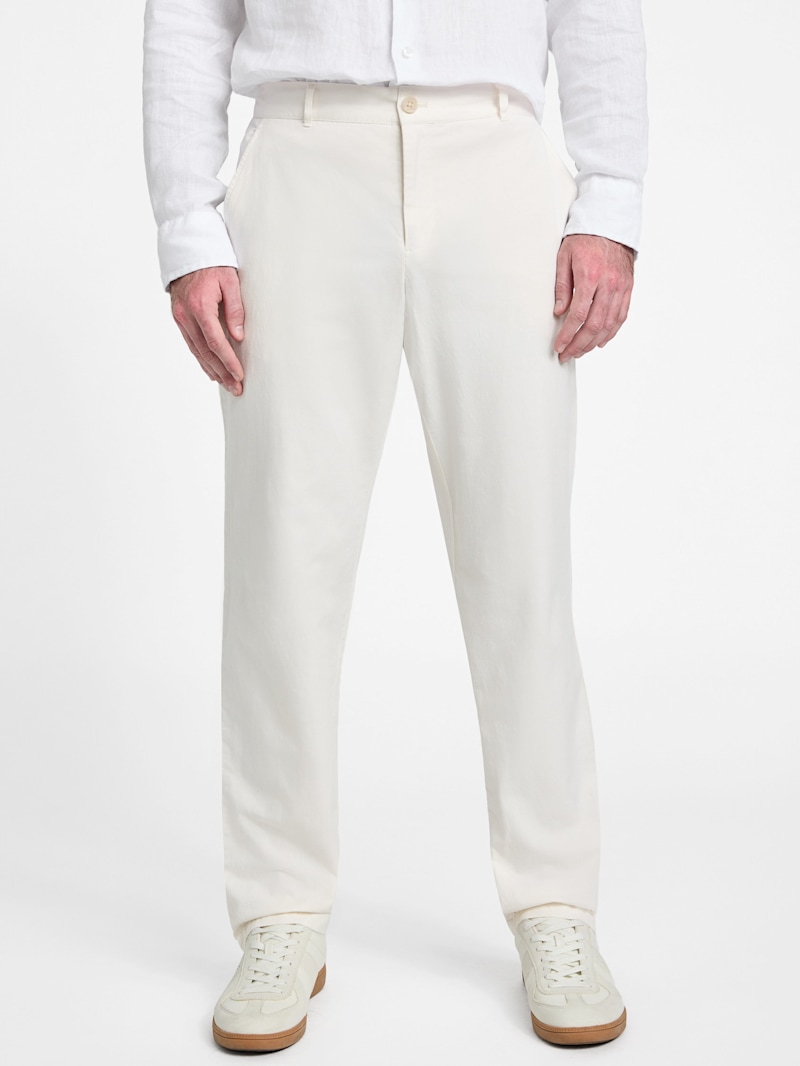 【HI FI FNK】21FW★ Curved White Cotton Pants Eco Myron Dress Pants | GUESS