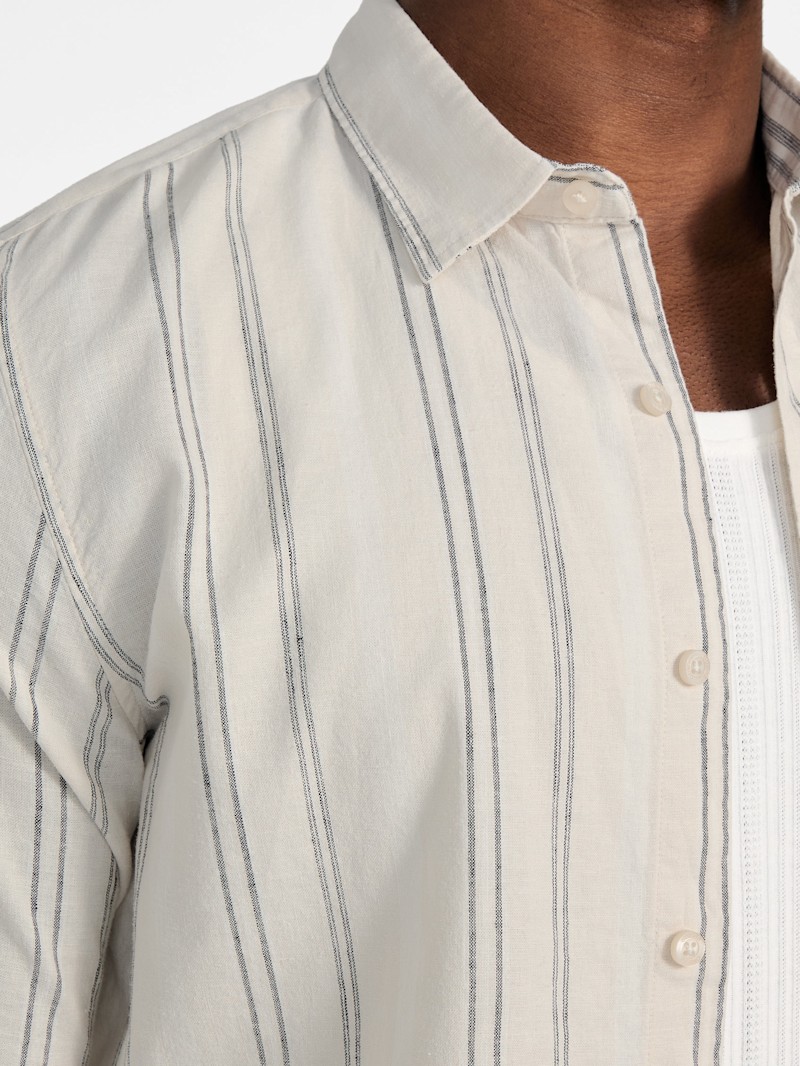 Eco Harkin Striped Linen Shirt | GUESS Canada
