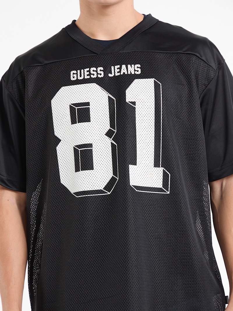 Eco V-Neck 81 Mesh Tee | GUESS Jeans