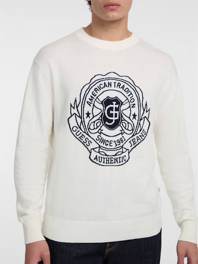 Crewneck Jacquard Sweater | GUESS Jeans