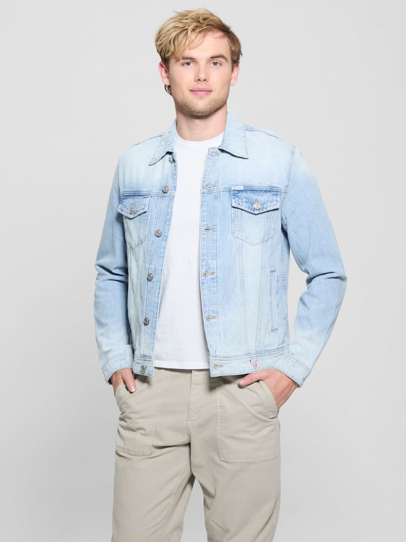 【GUESS】BLACK CAMO WASH DILLON DENIM JKT Selvedge Denim Jacket | GUESS Jeans
