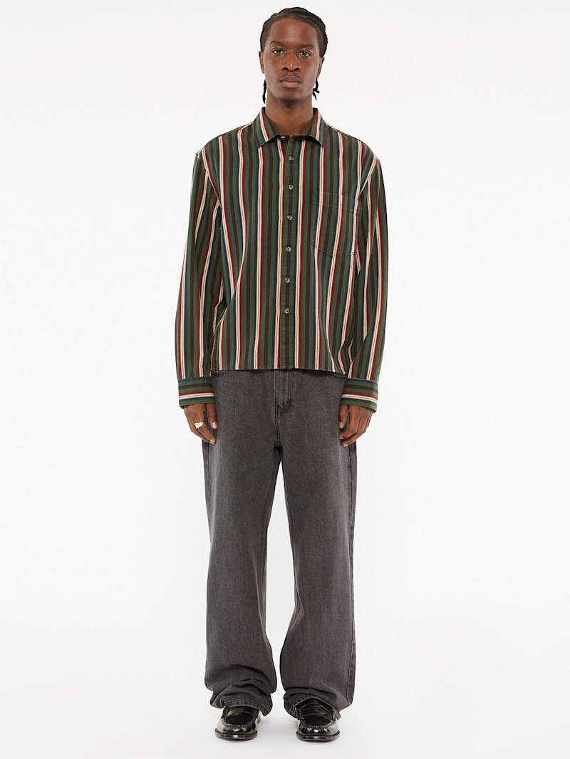 [ JEANS] Striped T-shirt ★大人気★ Ribbed Multi-Striped Cropped T-Shirt | GU US