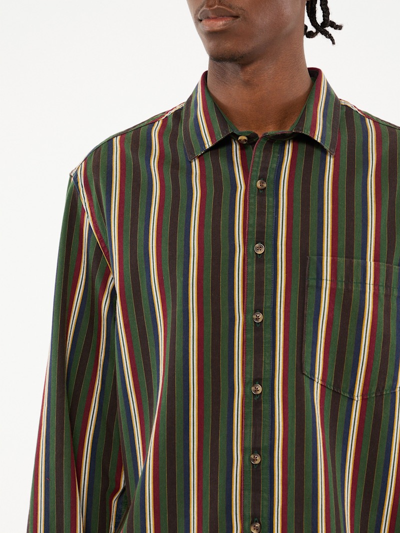 ブラウス シャツ Green Striped Drawstring Shirt レディース メンズ Zengjo Striped Shirt Mens(XS,Army Green&White WD) | Amazon.com