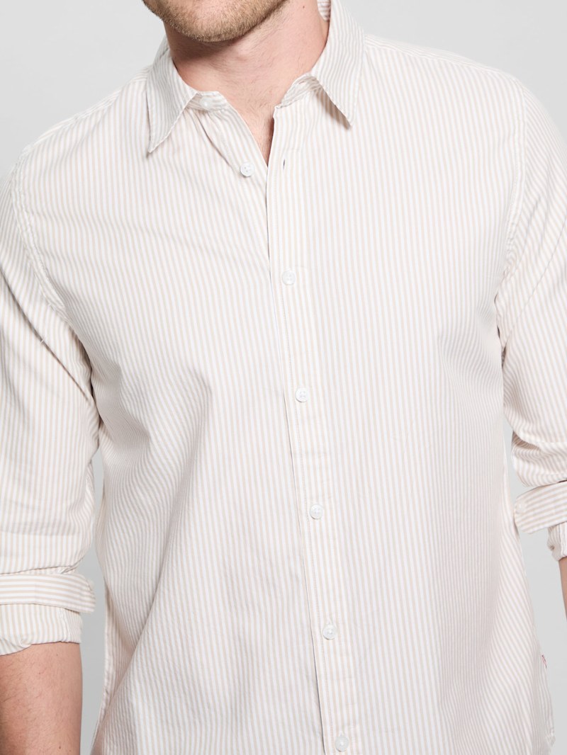 Sefr Mats Stripe シャツ  Off White Sense Shirt in Off White Crepe – Vestis Ltd.