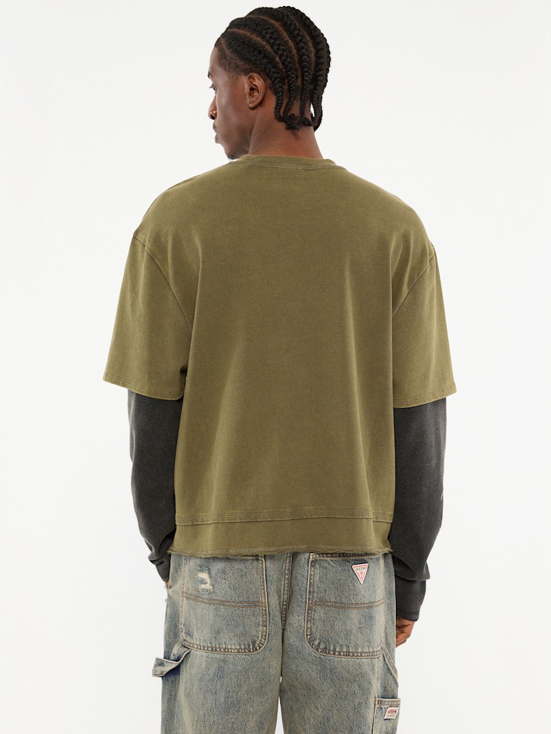 Tシャツ・カットソー Double-Layered T-Shirt Versatile Styles and Premium Comfort in Men's double layer t