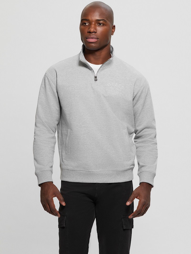 Eco Tyler Zip Mock Neck Sweater | GUESS