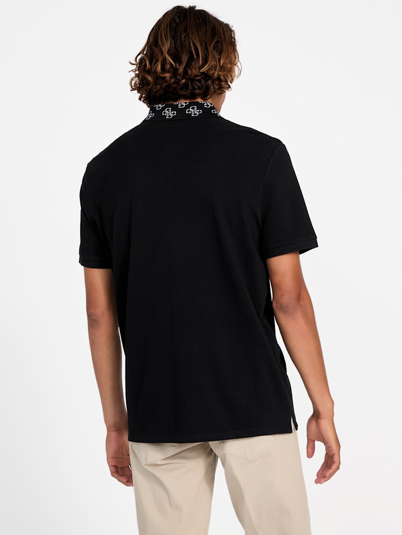Eco Jacquard Logo Collar Polo | GUESS