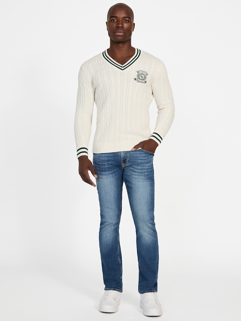 Eco Hewie Cable-Knit Sweater | GUESS