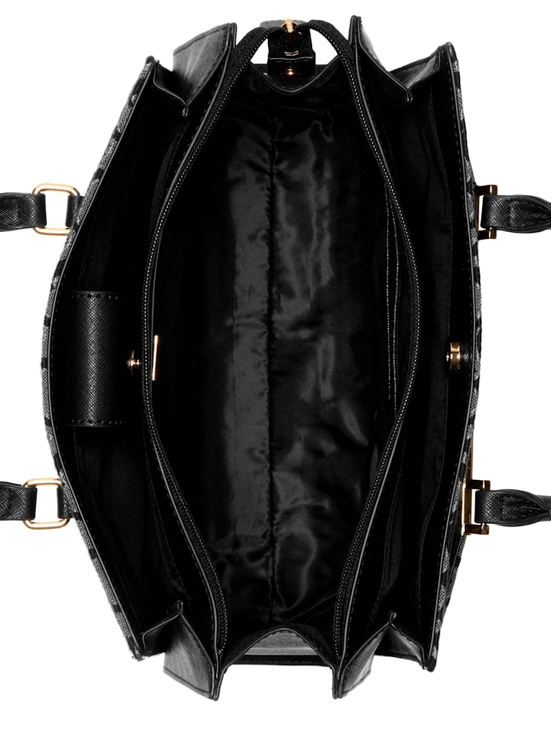 Marva Jacquard Logo Satchel | GUESS Factory