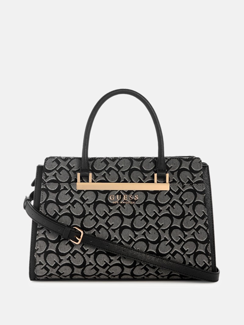 Marva Jacquard Logo Satchel | GUESS Factory