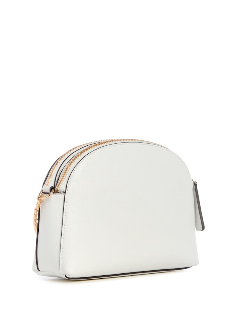 ★ ★ Women's Ivory CKJ l Monogram Mini Cross Jennice Dual-Zip Crossbody | GUESS Factory Ca