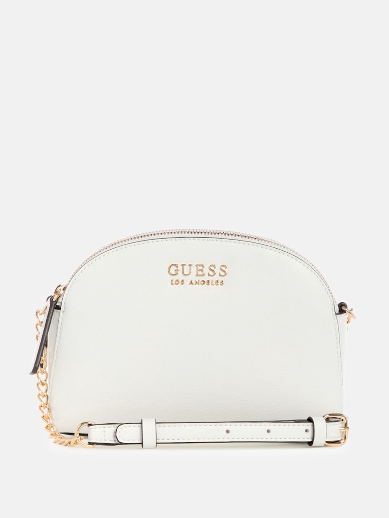 ★ ★ Women's Ivory CKJ l Monogram Mini Cross Jennice Dual-Zip Crossbody | GUESS Factory Ca