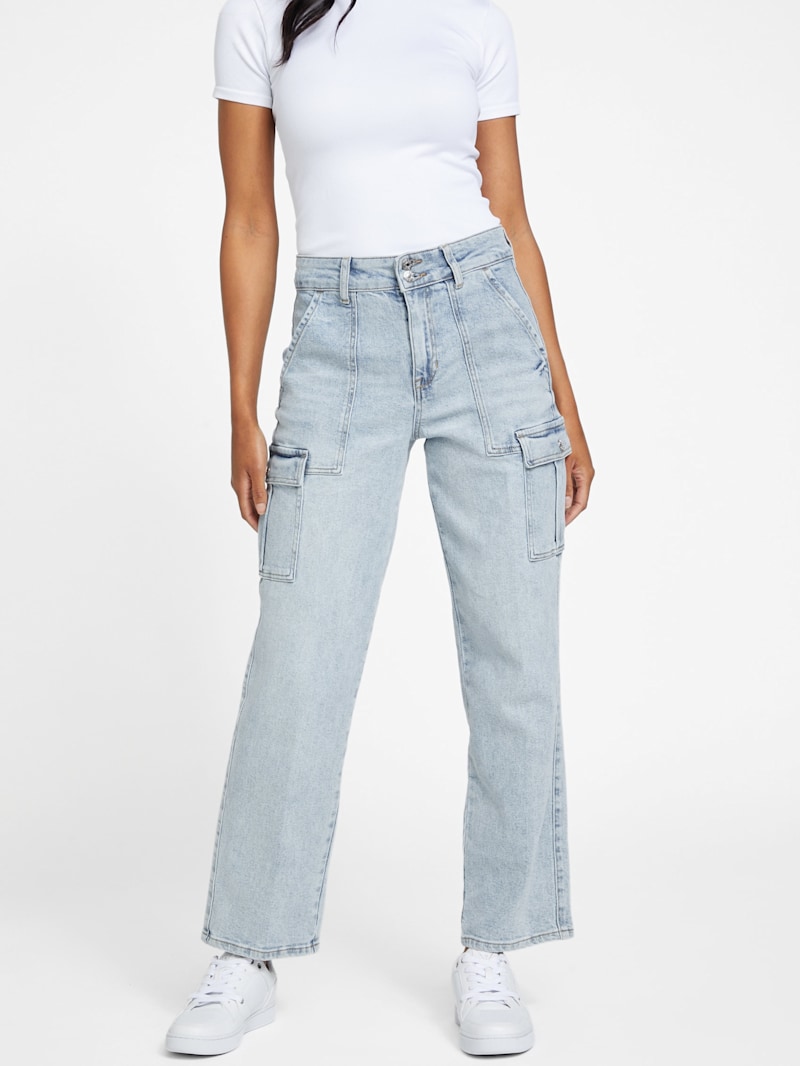 Hailey High-Rise Cargo Jeans | GUESS Factory