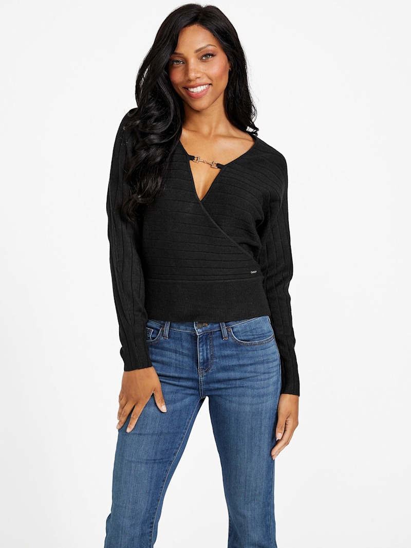 Alley Textured Rib-Knit Sweater Top