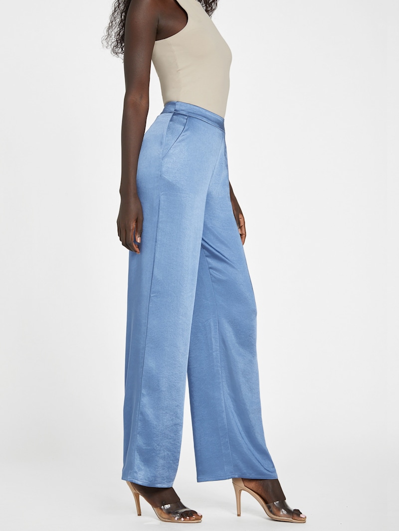 Gia Satin Wide-Leg Pants | GUESS Factory