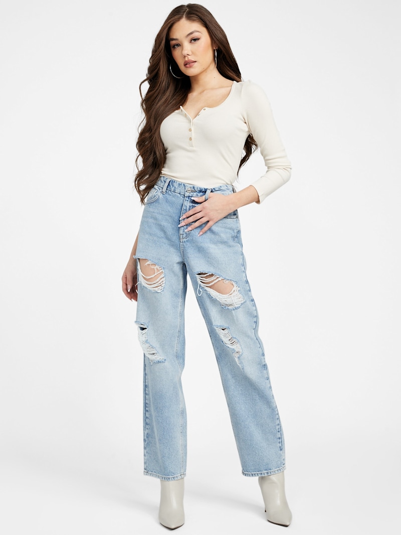 Safra Henley Top | GUESS Factory