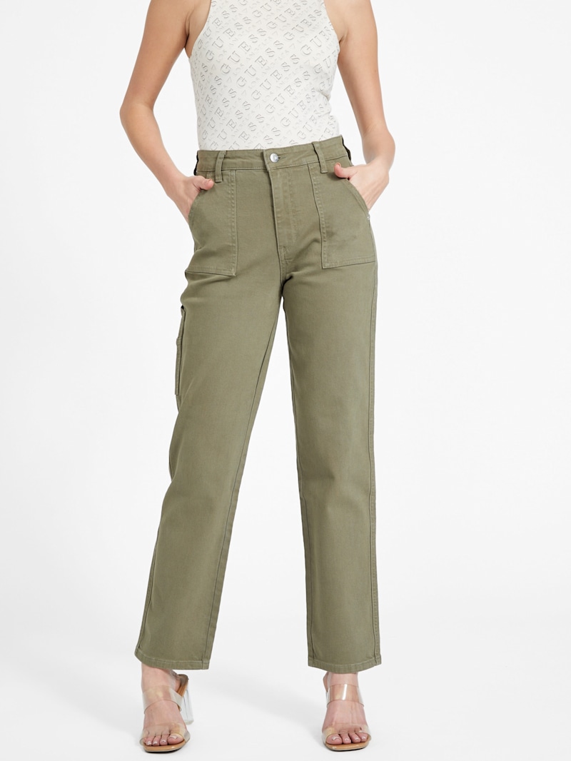 Lynne Straight Utility Jeans | GUESS Factory