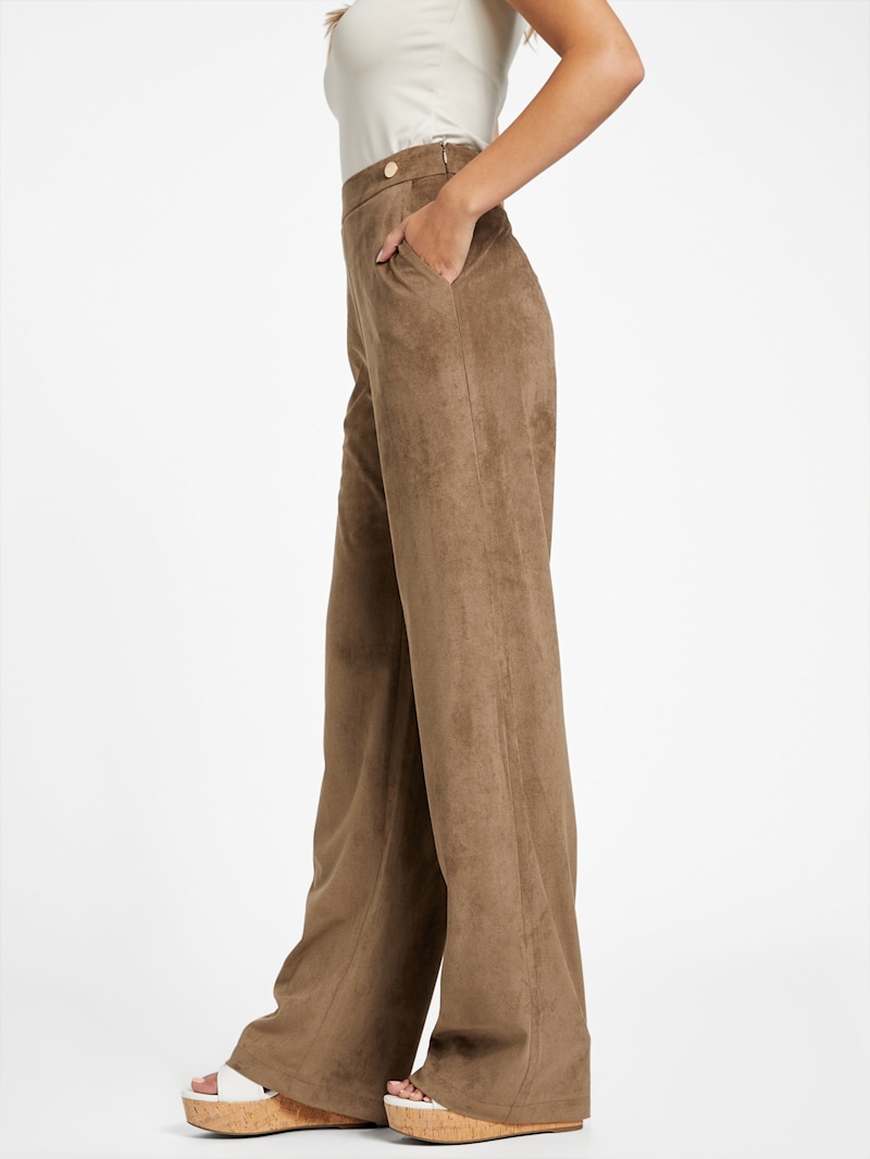 【INCHANT ME】[FW] Suede Long Wide Pants INCHANT ME】Ribbed Velour Banding Wide Pants