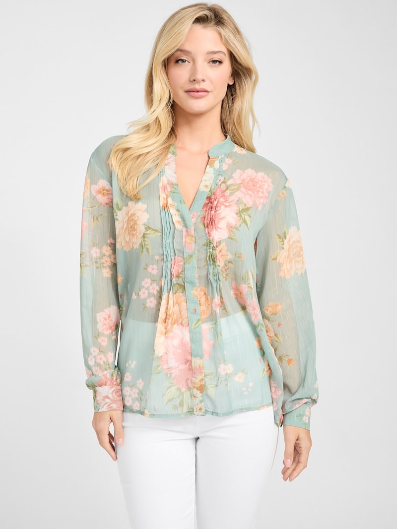 売れ筋商品|||イチ シャツ レディース トップス IHVERA - Button-down blouse - multi flower Cluise Floral Shirt | GUESS Factory