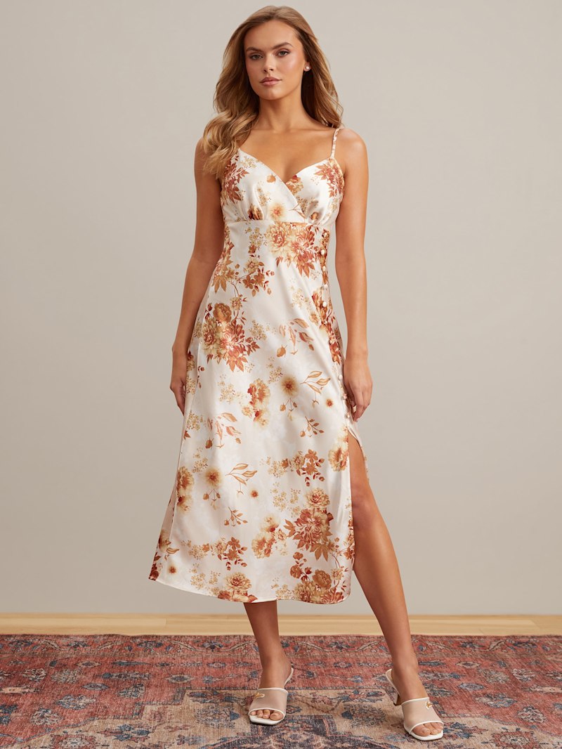ワンピース D&G FLOWER PRINT MIDI DRESS Dolce & Gabbana floral-print Midi Dress | Black | FARFETCH CA