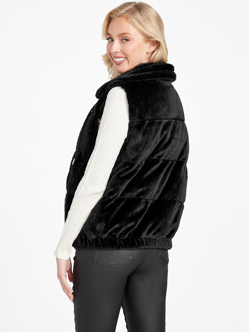 VEGAN FUR GILET LIMITED BLACK(bb) 新品未使用 Darleen Faux-Fur Vest | GUESS Factory