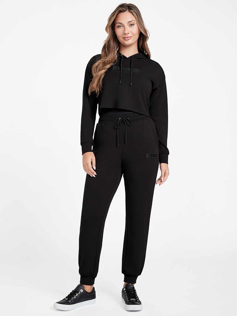 ★CARLYN★ Dear Black_H70301010 Carly Logo Crop Hoodie | GUESS Factory