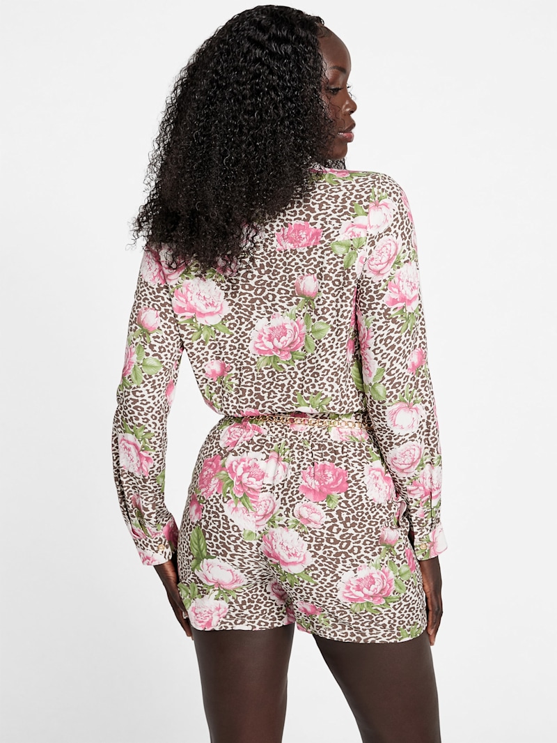 Nina Belted Romper | GUESS Factory