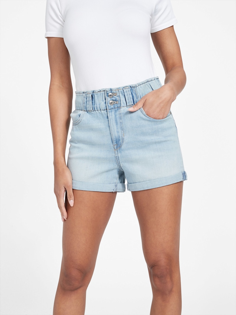 【ooo.】qiri 23AW ショートプルオーバー Eco Calista Denim Shorts | GUESS Factory