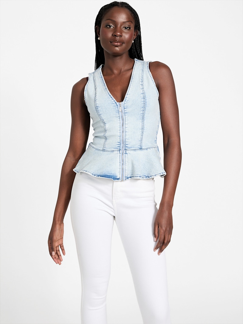 トップス Checked Flared Peplum Top Checked Flared Peplum Top（シャツ/ブラウス）｜Her lip to（ハー