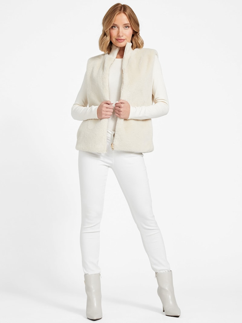 Marilene Reversible Faux-Fur Vest | GUESS Factory