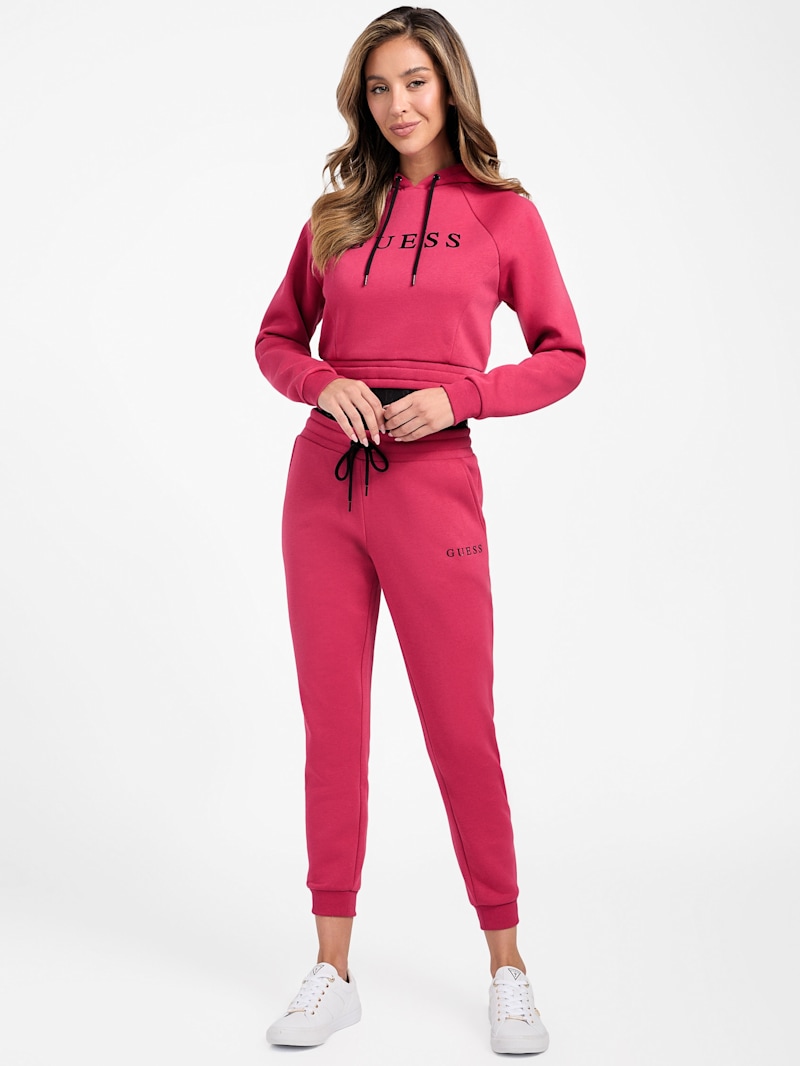 Ivy Fleece Crop Hoodie | GUESS Factory