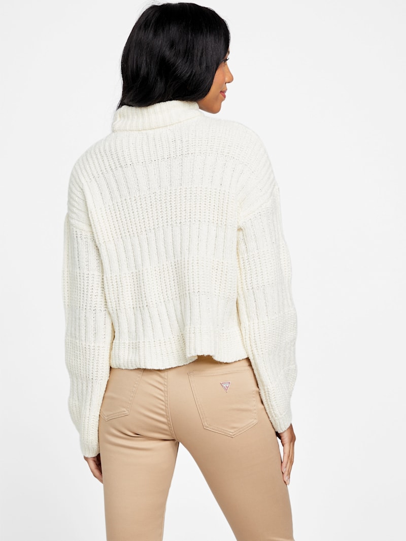 gim context Bath Towel Sweater Lサイズ Fate: Just A Thought Cream White Embellished Sweater – Shop