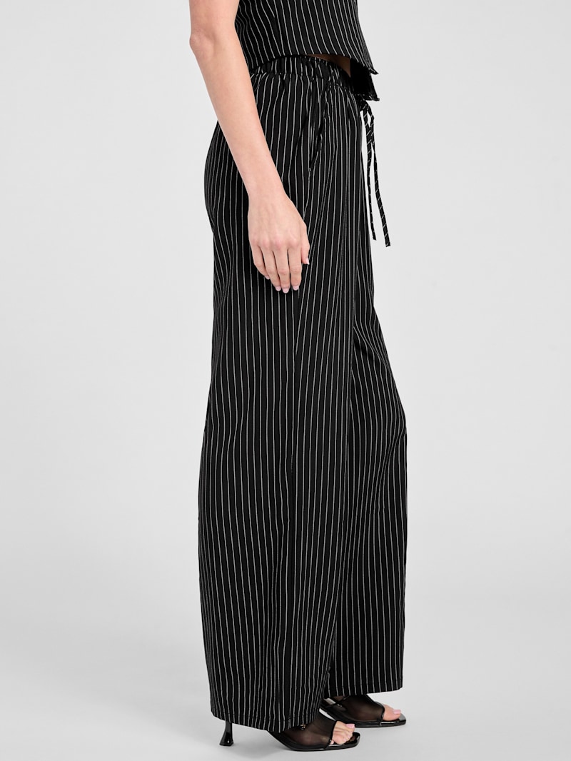 パンツ wide buggy stripe slacks used 90s Black Stripe Buggy Slacks Pants Waist 80cm Used | eBay
