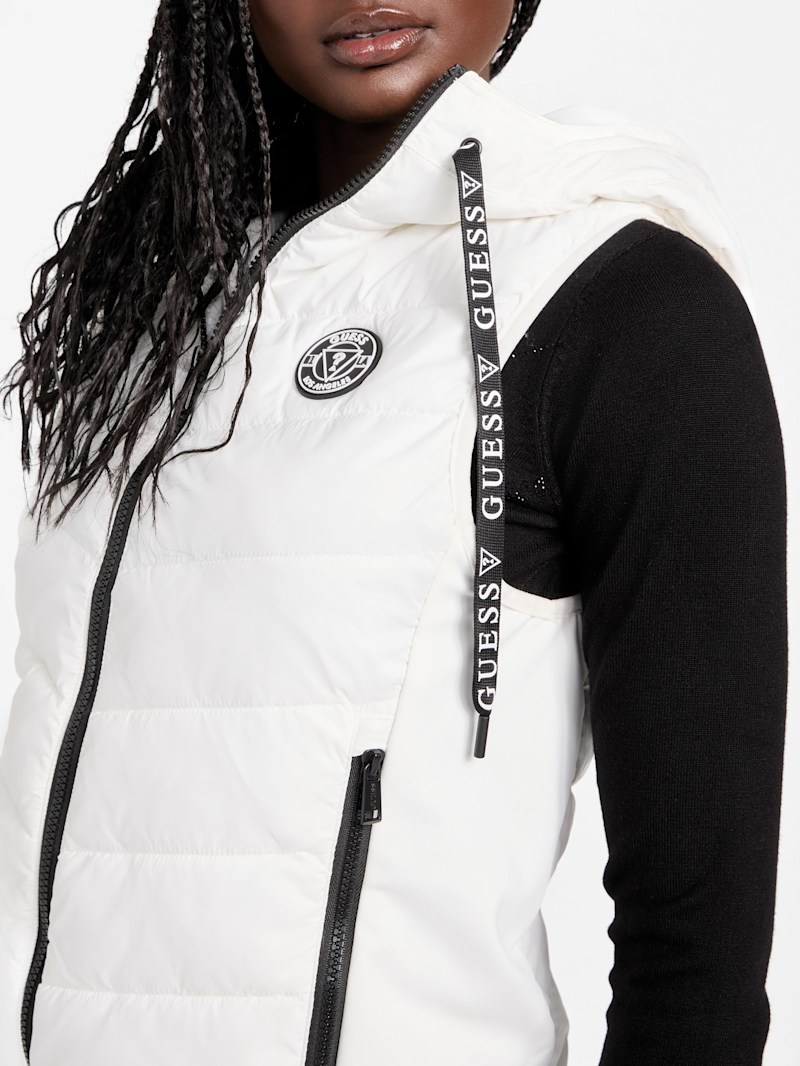 ベスト・ジレ HUECLOSET Core hoodie vest jacket Xpril Womens Cotton Zip Up Hoodie Vest Green XXXL at Amazon