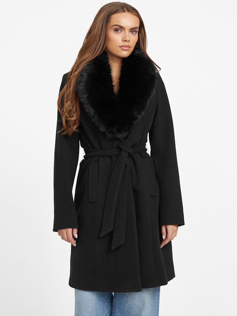 sheller 即完 FOXfurcapecoat Cheryl Faux-Fur Coat | GUESS Factory