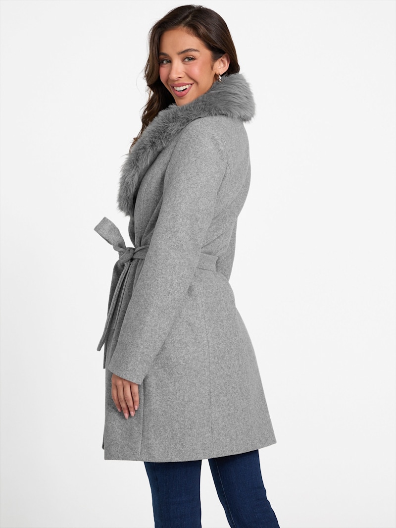 sheller 即完 FOXfurcapecoat Cheryl Faux-Fur Coat | GUESS Factory