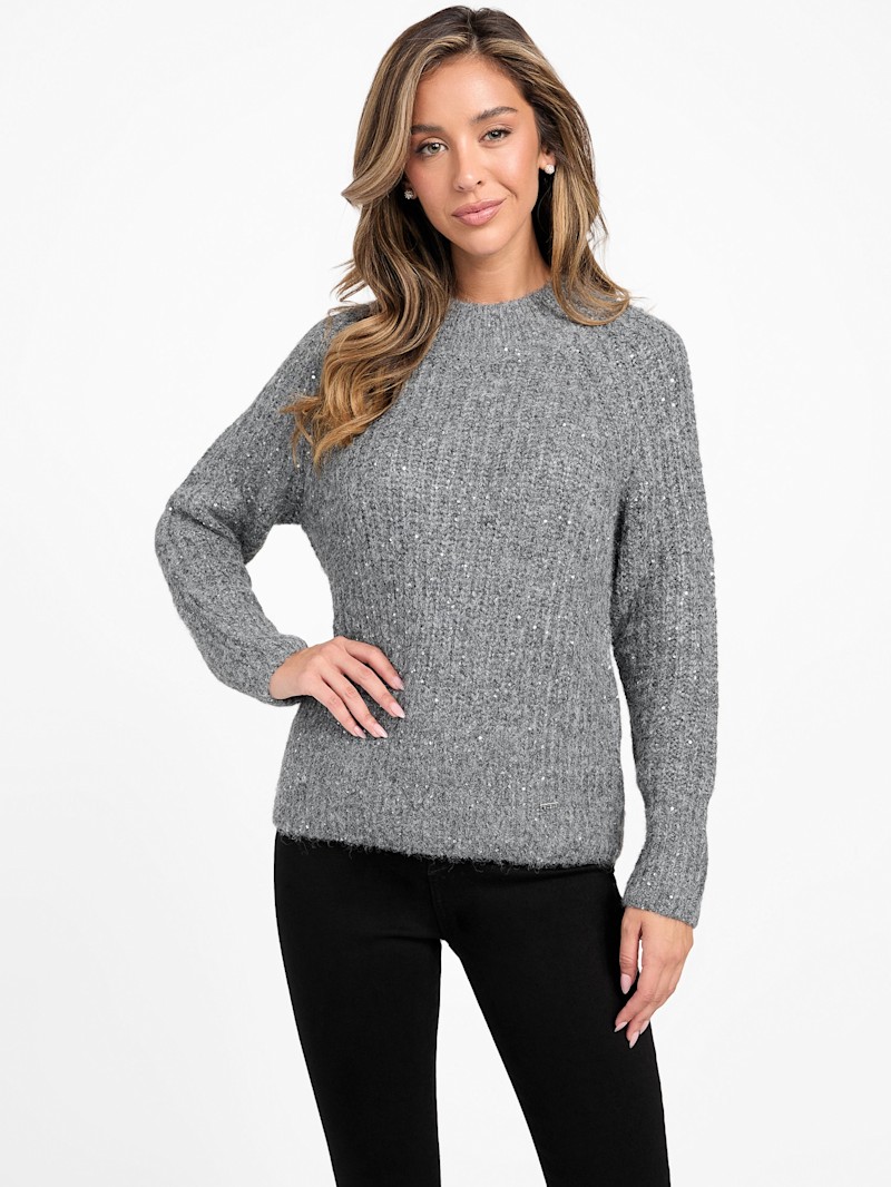 SPECAL GUEST EASY CREWNECK グレー Manessa Crewneck Sweater | GUESS Factory