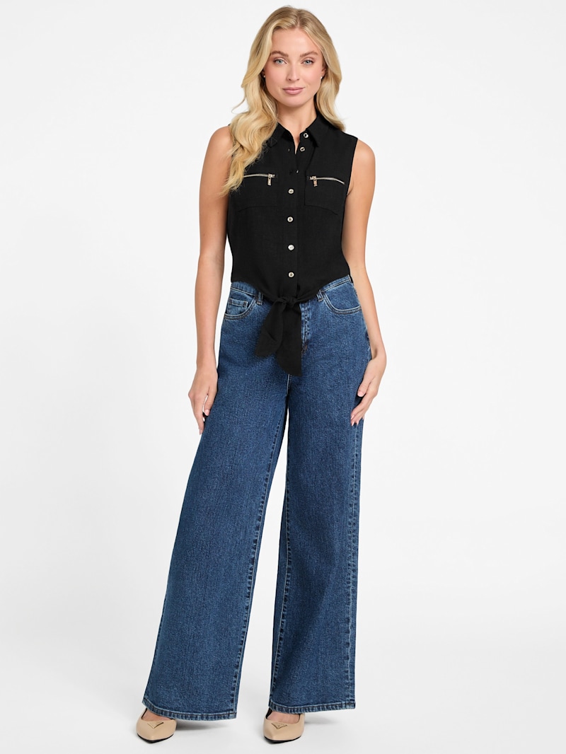 Eco Ruby Tie-Front Crop Top | GUESS Factory